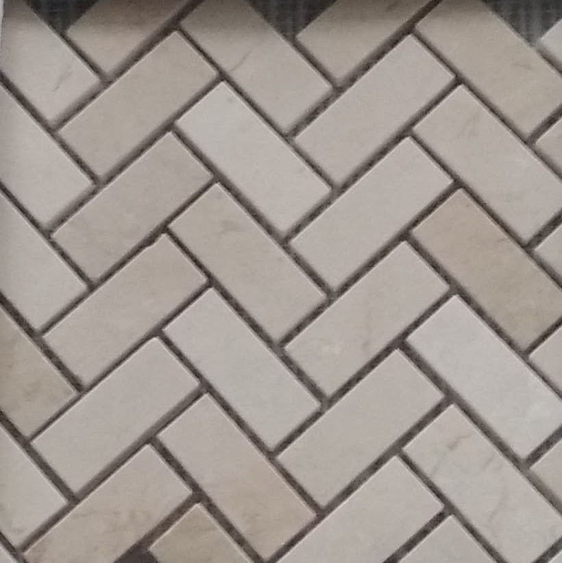  Mosaico de mármol espiga Crema Marfil